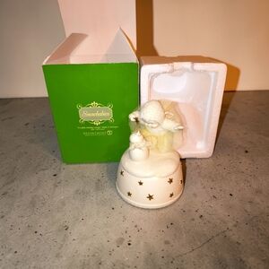 Avon Department 56 Snowbabies White & Cream Musical Snowbaby with Star Base
